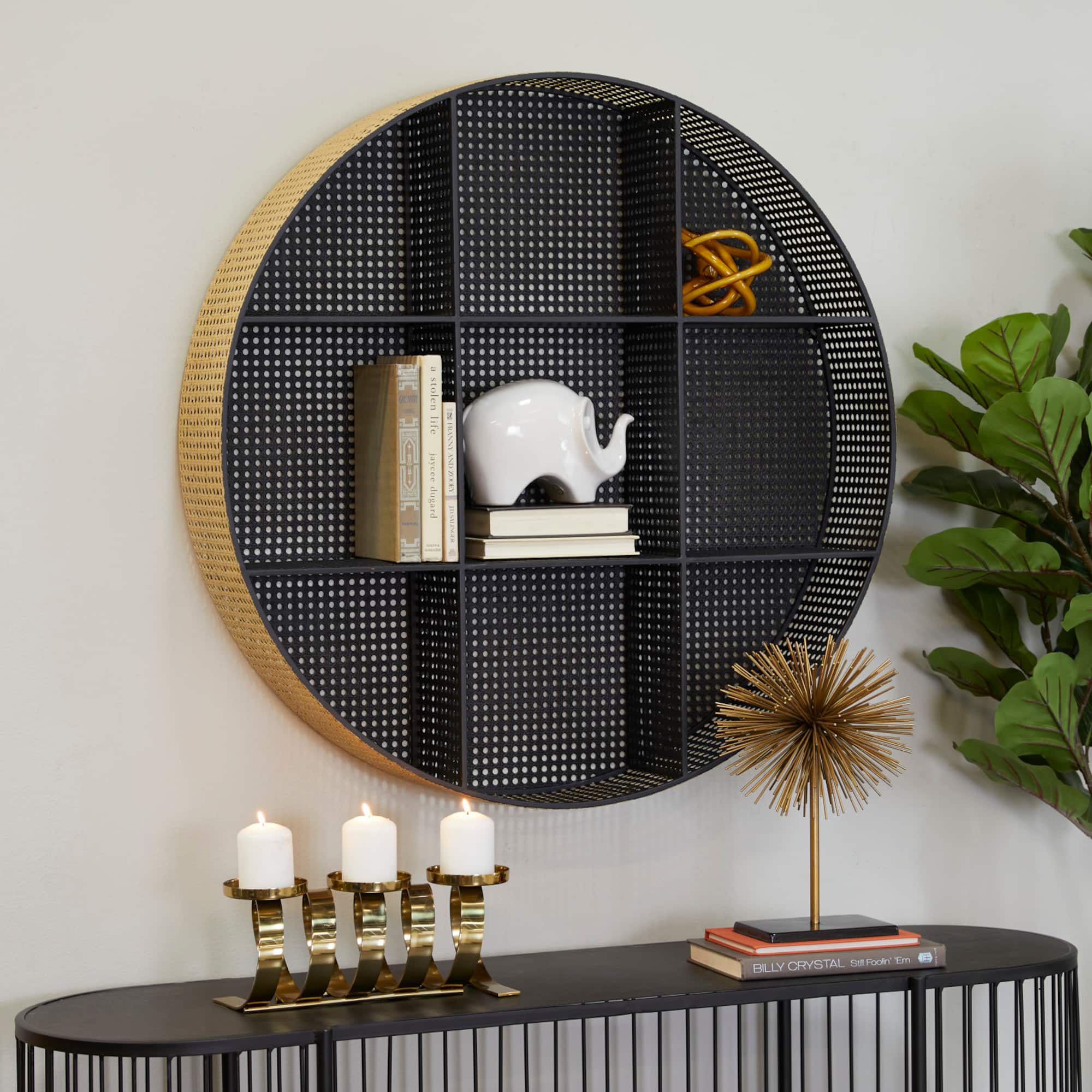 Black Modern Wall Shelf, 32" x 6" x 32"